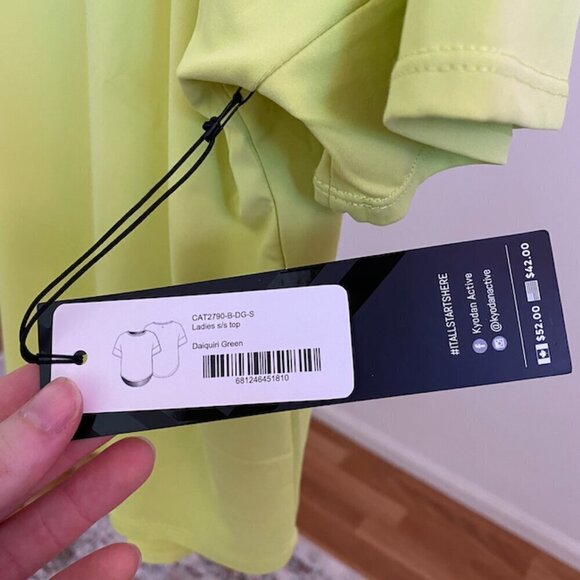 NWT Kyodan Breeze Short Sleeve Top, Small, Yellow Neon, Athletic Wear, W…​ - Picture 5 of 8